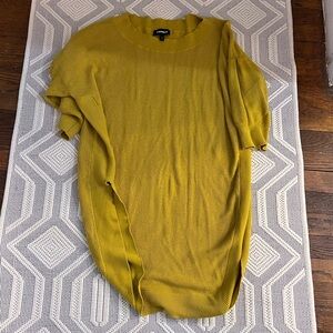 Express Women's Mustard Crewneck Sweater